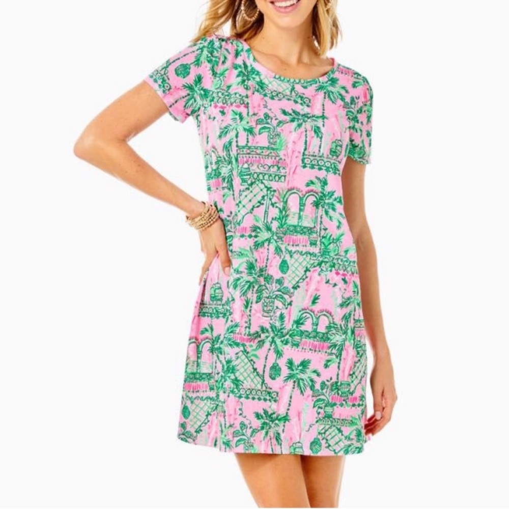 NWT Lilly Pulitzer Cody Pink & Green Tropical Shift Dress, S